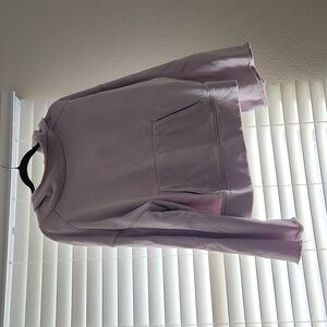 Alo Yoga Low Key Wide Sleeve Hoodie Pale Purple Raw Edge Size Medium